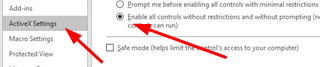 Excel Security Settings 2016