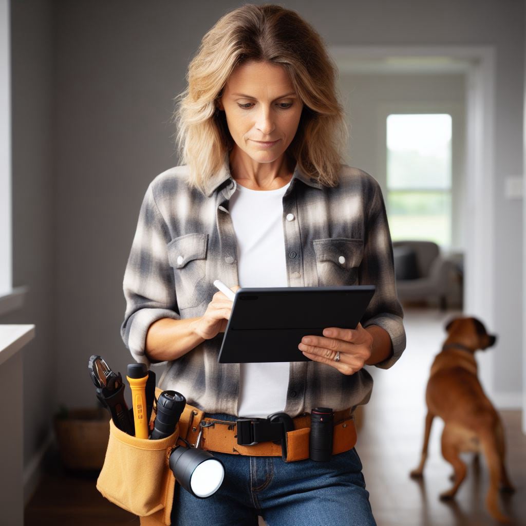 Inspector with tablet